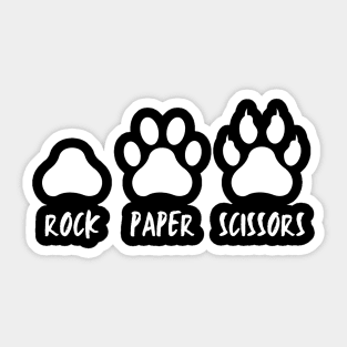 Rock Paper Scissors Cat Paw Print Sticker